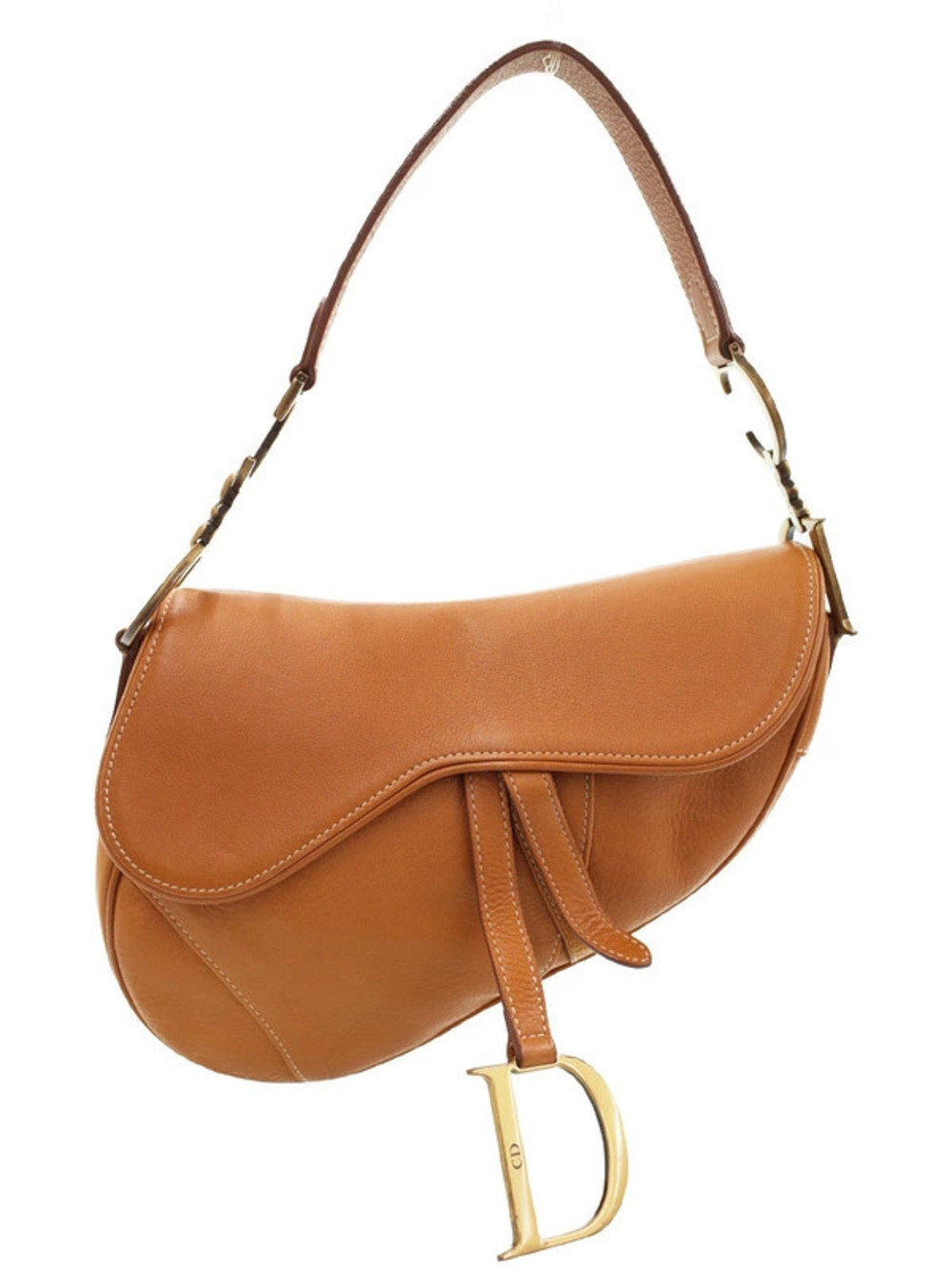 Christian Dior Saddle Shoulder Bag Hobo Brown